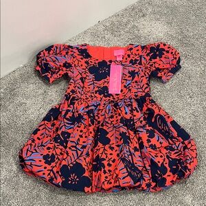 Lilly Pulitzer- Kids size 4 Moiraine Dress in Red and Blue Floral- new with tags